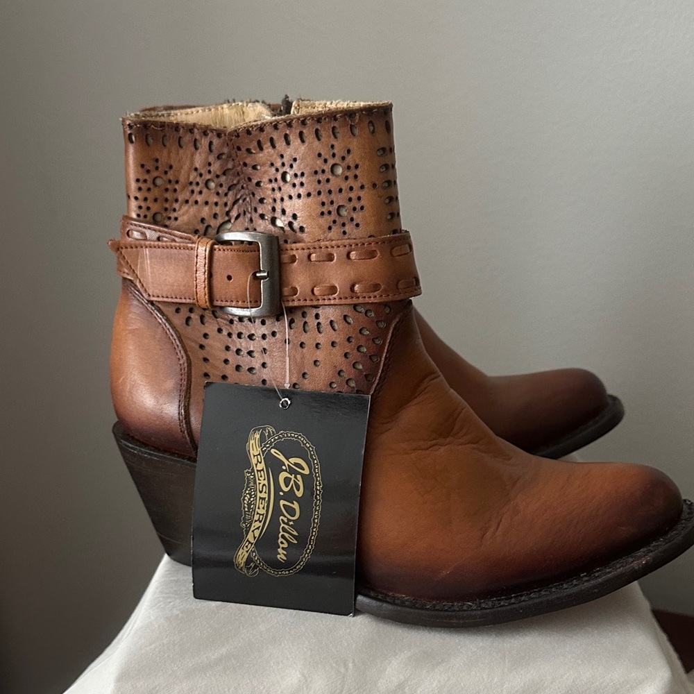 J.B. Dillon Tan Leather Western Boots - Picture 4 of 8